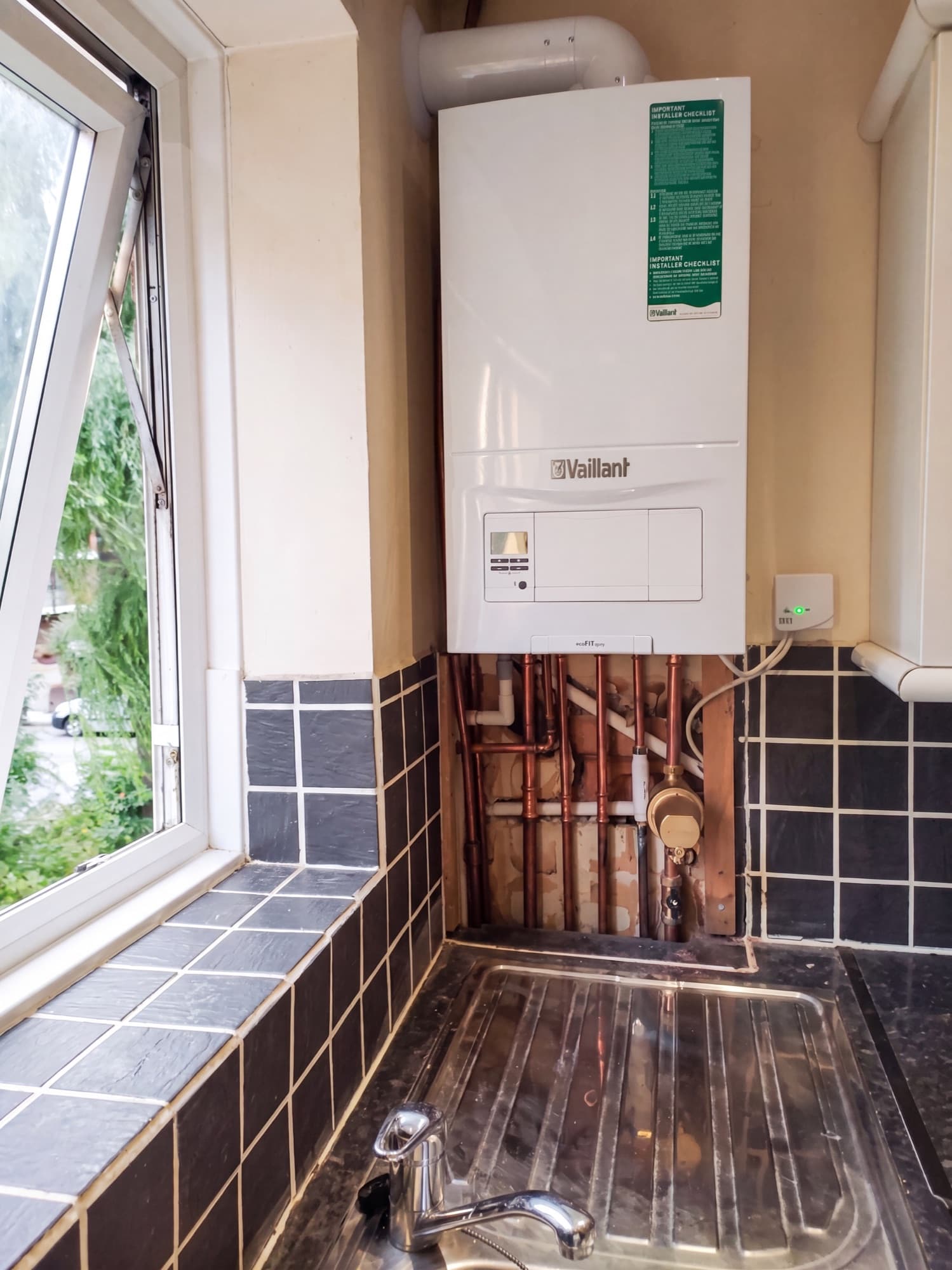 Vaillant boiler installed in a London kitchen