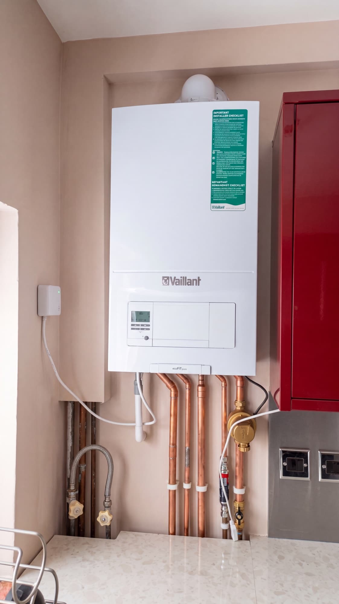 Vaillant ecoFIT boiler with new copper pipework